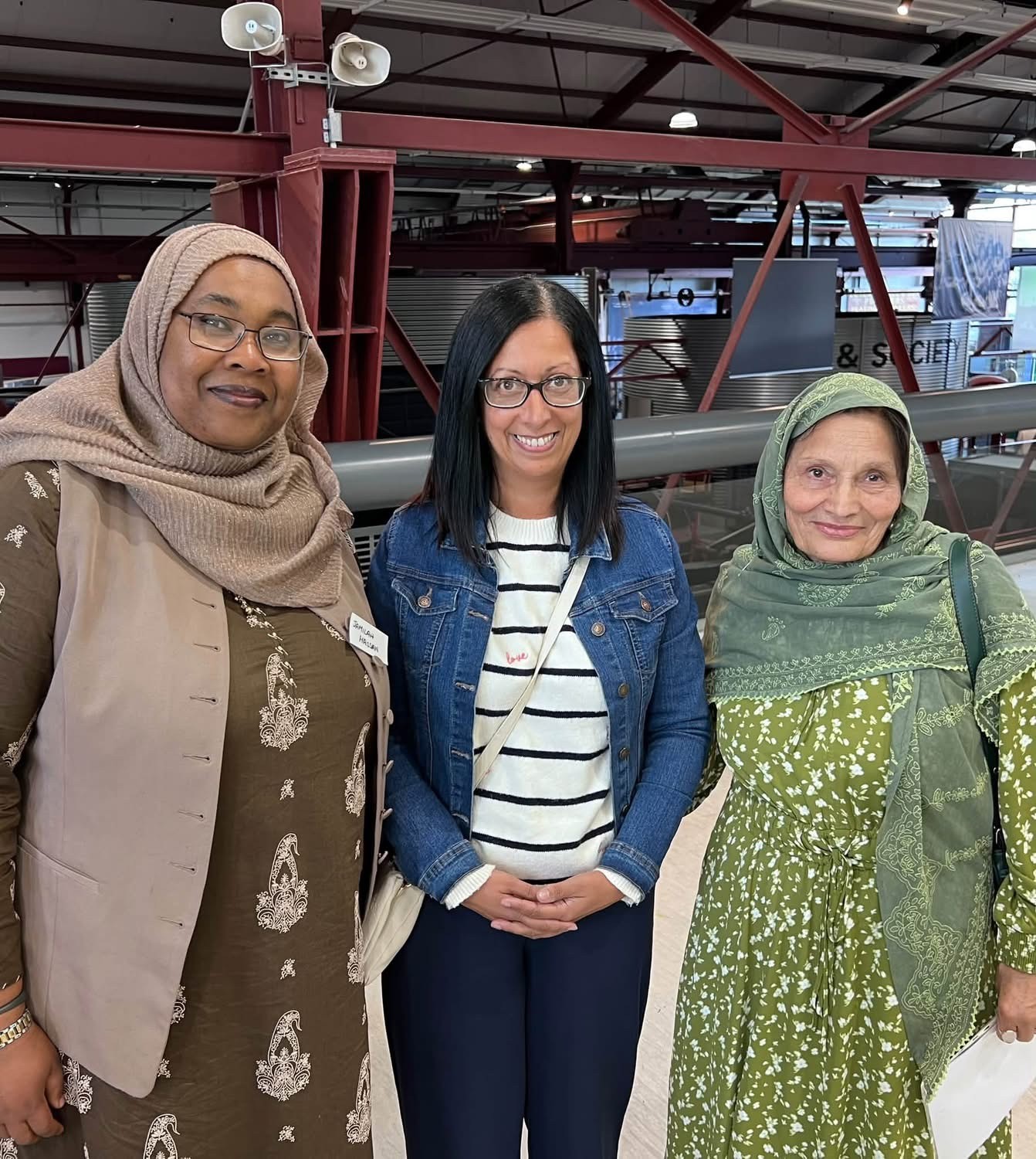 Councillor Ayeshah Khan, centre, with NLMWA members at Summerlee Museum during the Traces of Empire event