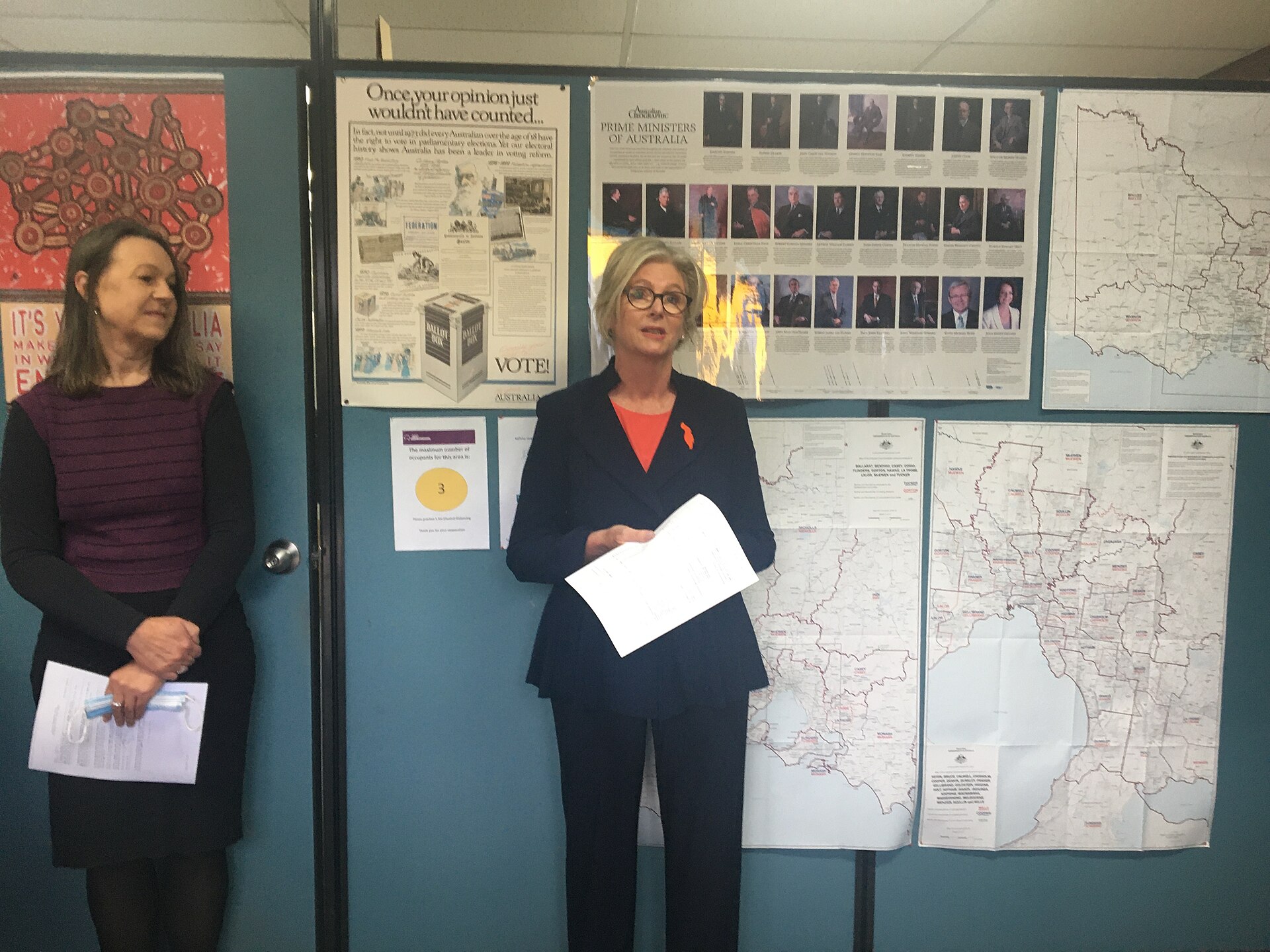 Independent MP Helen Haines speaking at the Indi results declaration