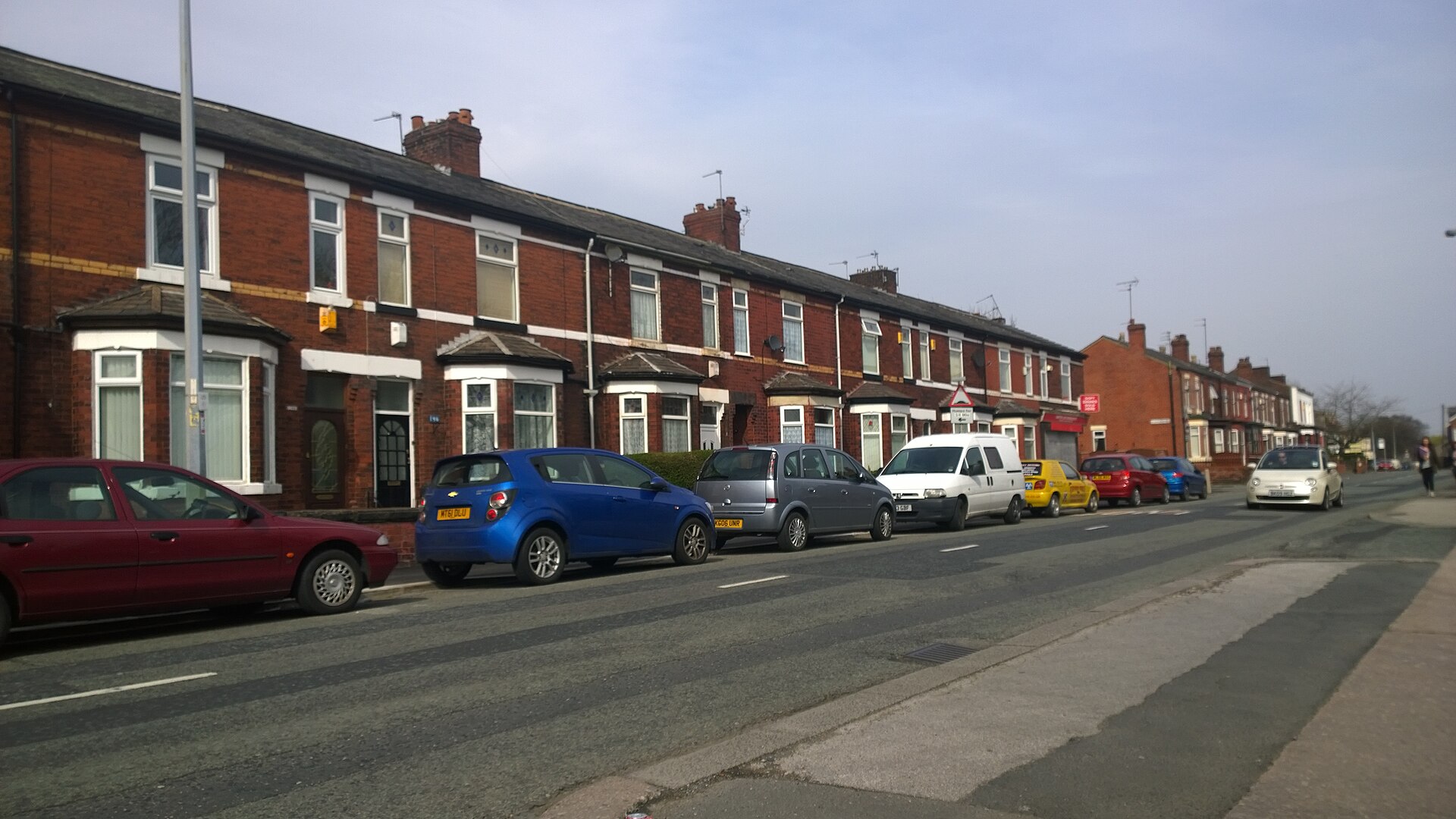 Terraced houses on Barton Lane in Eccles, Salford