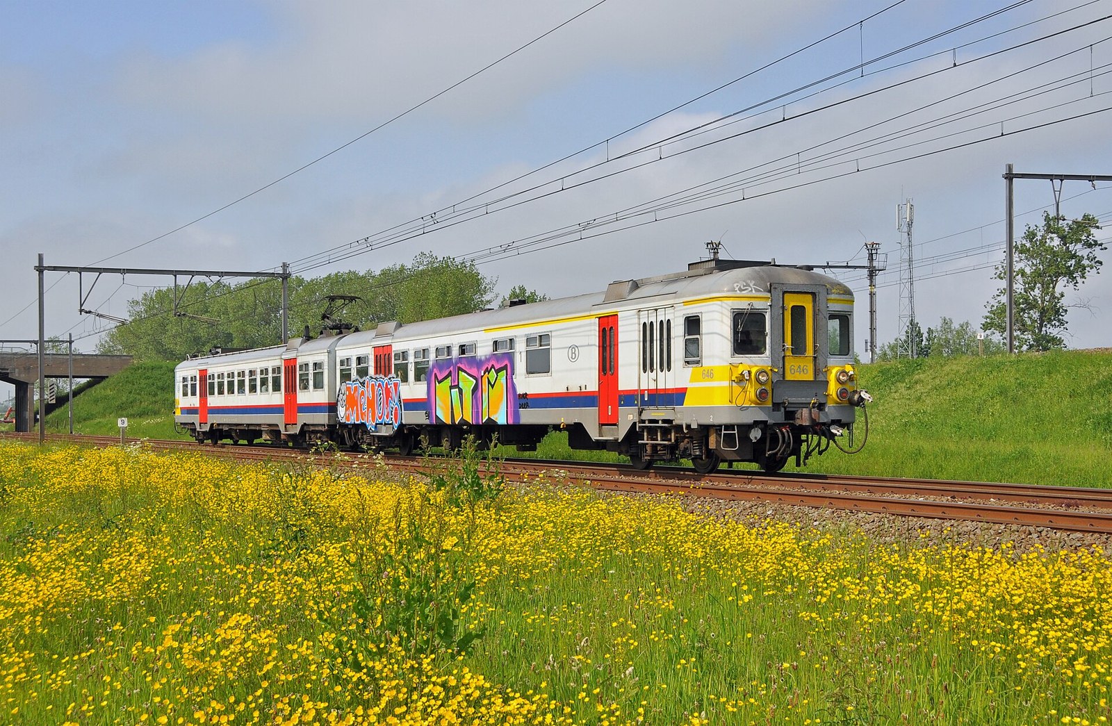 Belgian NMBS train in an archival photograph