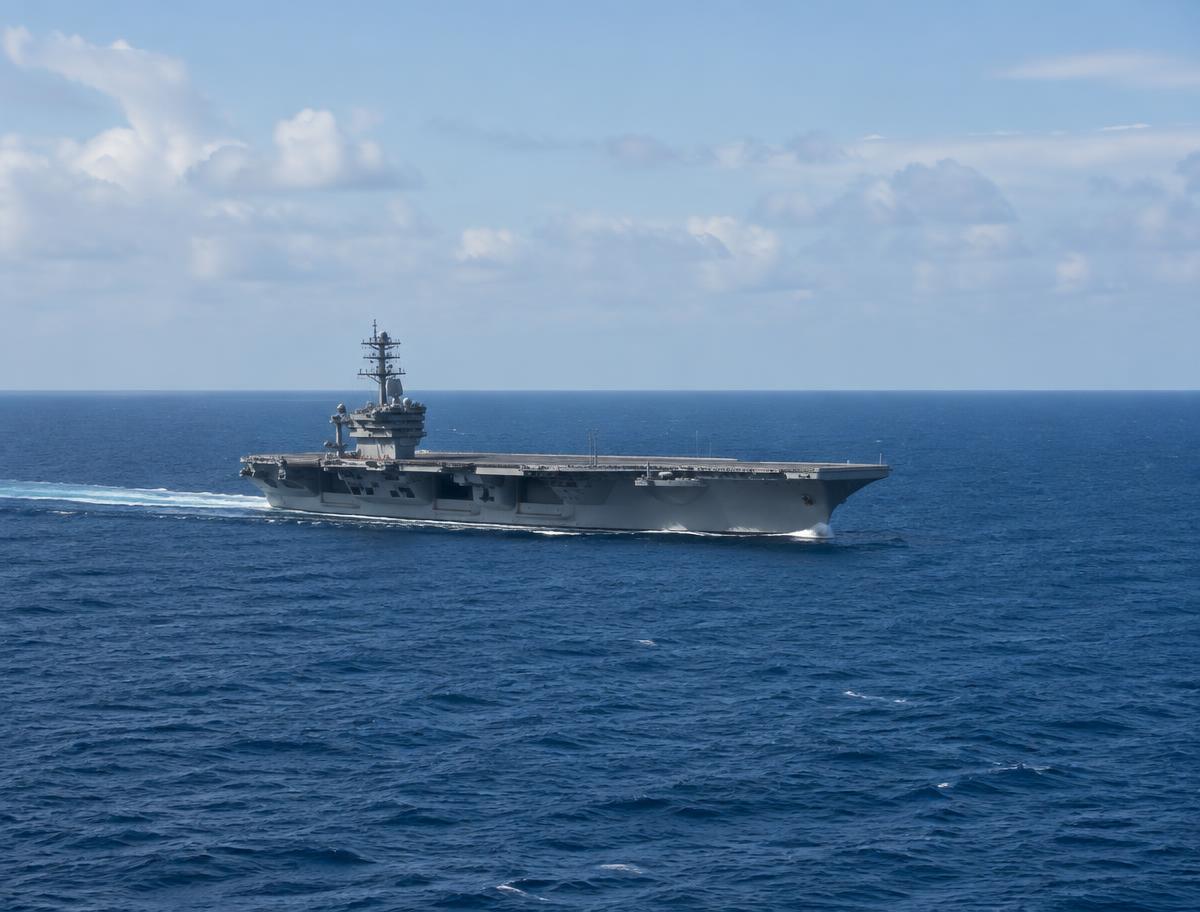 Illustrative image of an aircraft carrier at sea