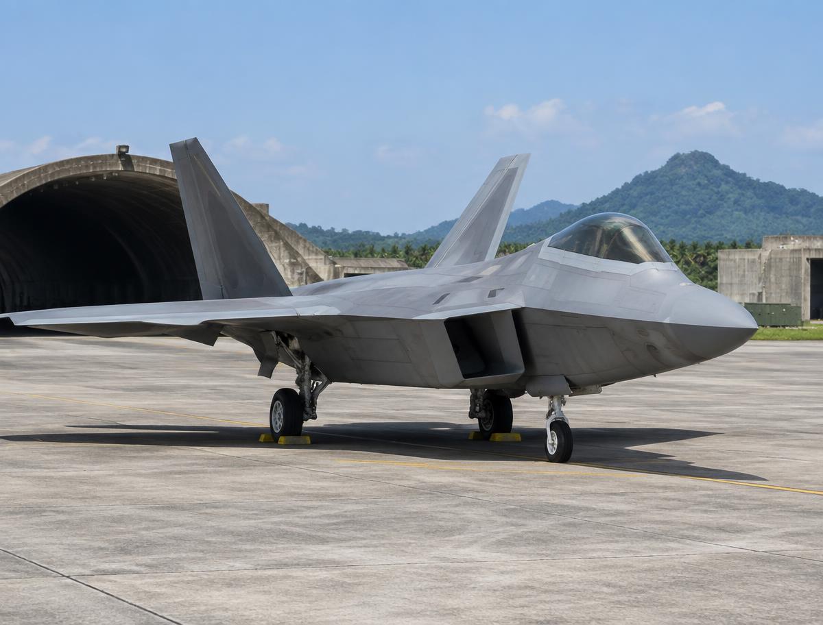 Illustrative image of a fighter jet on an airbase apron; not an F-16V