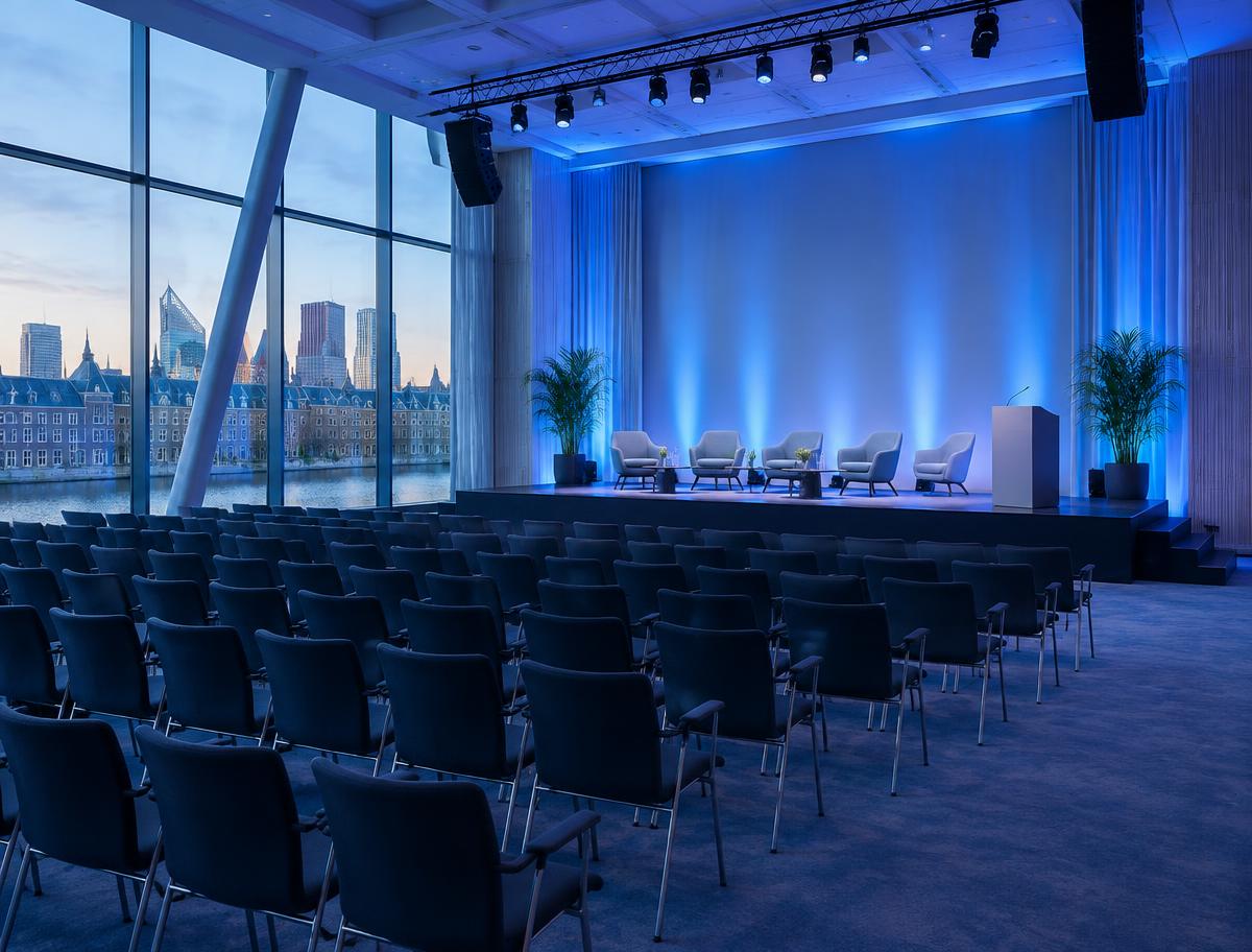 Illustrative image of an empty conference hall