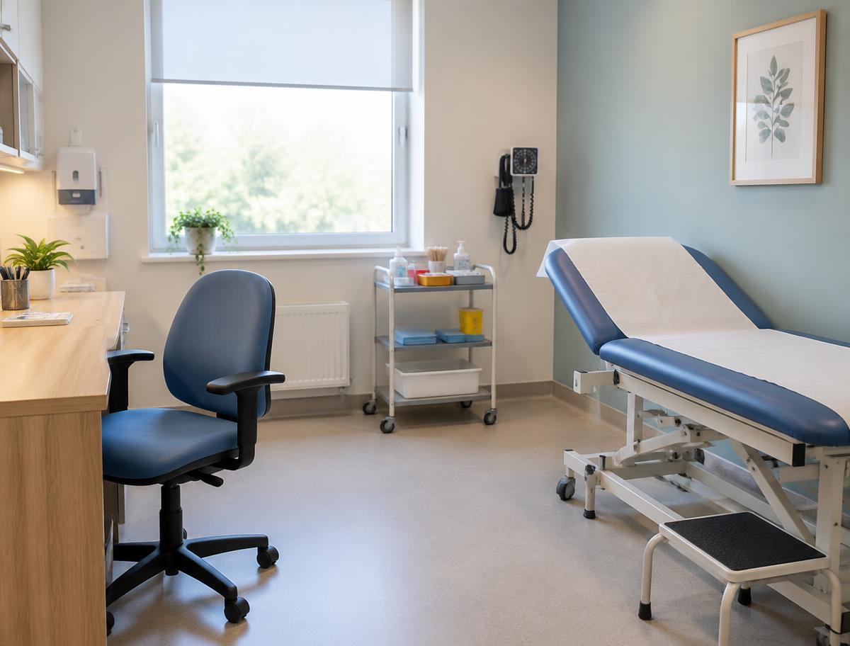 Illustrative image of a calm clinical consultation room