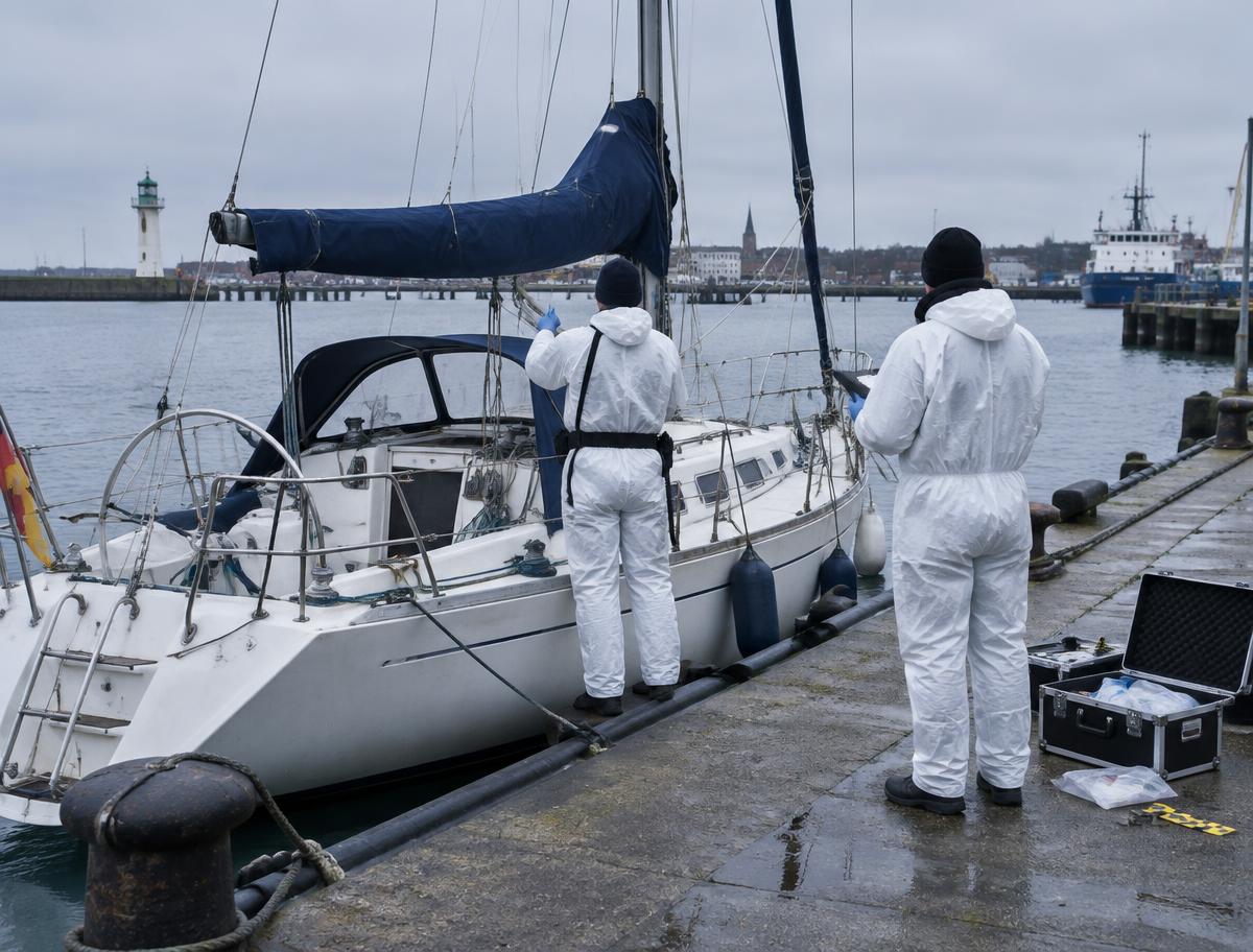 Illustrative maritime investigation scene; not the Nord Stream operation