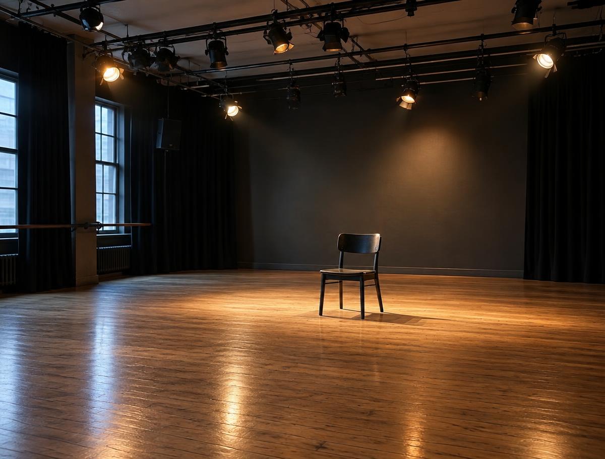 Illustrative image of an empty performance studio