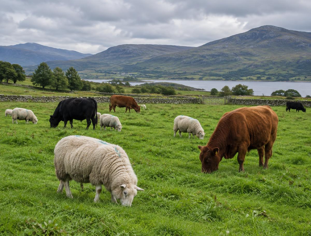 Illustrative image of sheep and cattle grazing on a Scottish farm; not an affected premises
