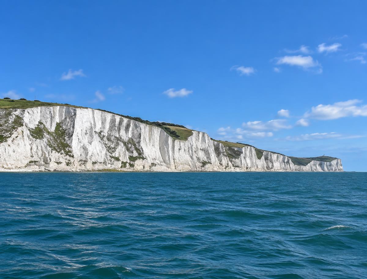 Illustrative image of white chalk cliffs from the sea